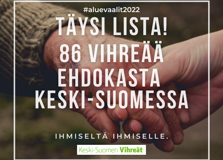 Keski-Suomen Vihreät aluevaaleihin täydellä ehdokaslistalla