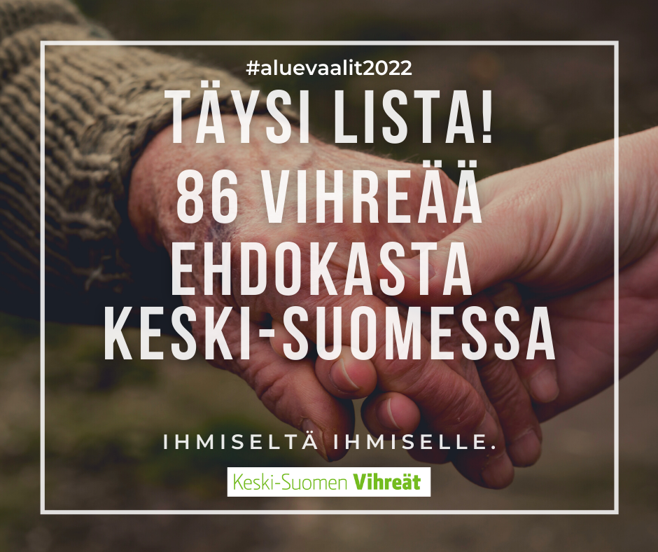 Keski-Suomen Vihreät aluevaaleihin täydellä ehdokaslistalla