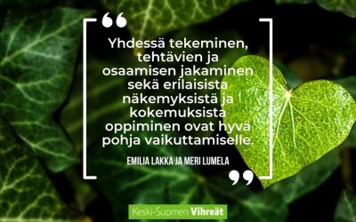 Emilia Lakka ja Meri Lumela: Vihreä joukkue ansaitsee suuren kiitoksen