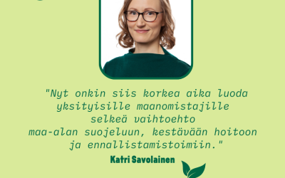 Katri Savolainen: Luontokadon pysäytys vaatii toimivia taloudellisia kannustimia