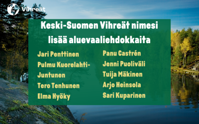 Keski-Suomen Vihreät nimesi uusia aluevaaliehdokkaita